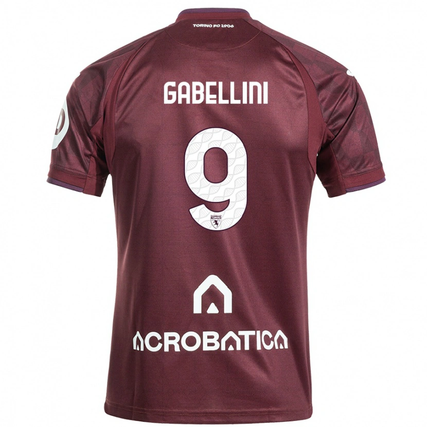 Danxen Kinderen Tommaso Gabellini #9 Kastanjebruin Wit Thuisshirt Thuistenue 2024/25 T-Shirt