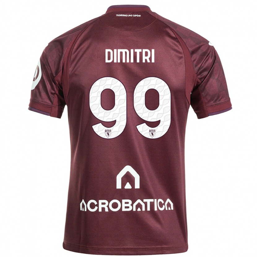 Danxen Kinderen Matteo Dimitri #99 Kastanjebruin Wit Thuisshirt Thuistenue 2024/25 T-Shirt