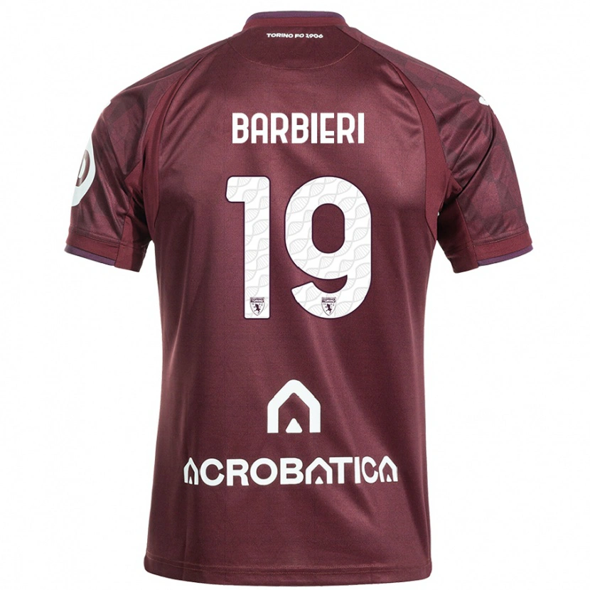 Danxen Kinderen Raffaella Barbieri #19 Kastanjebruin Wit Thuisshirt Thuistenue 2024/25 T-Shirt