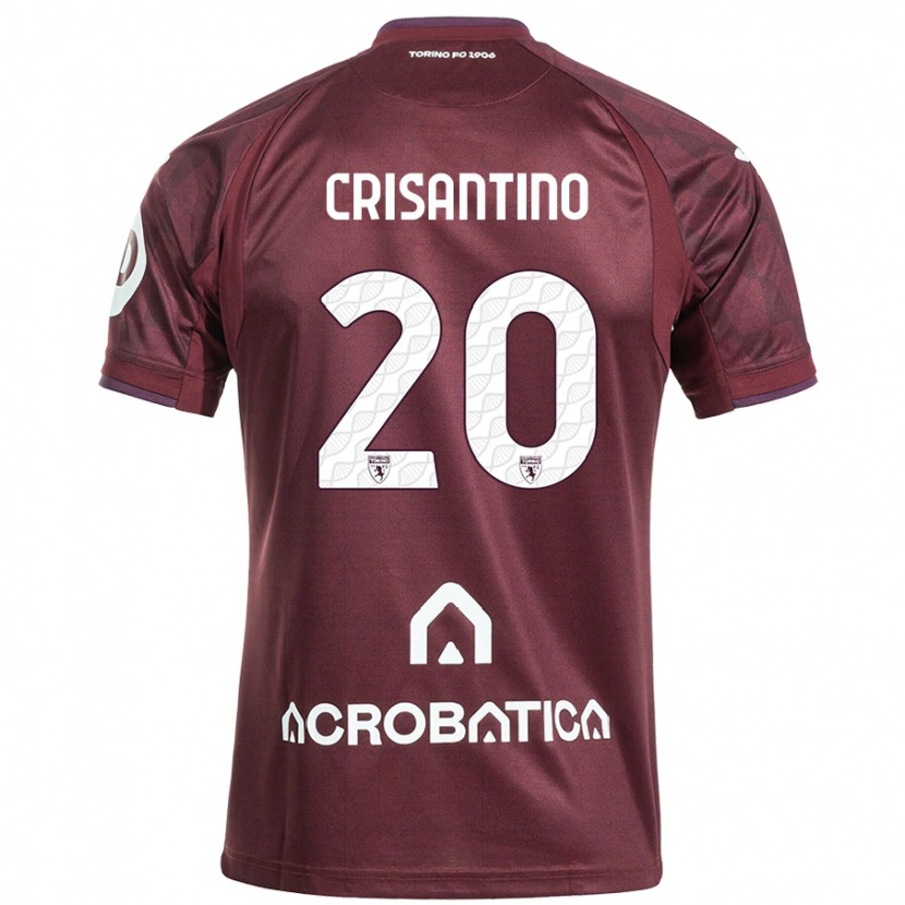 Danxen Kinderen Giulia Crisantino #20 Kastanjebruin Wit Thuisshirt Thuistenue 2024/25 T-Shirt