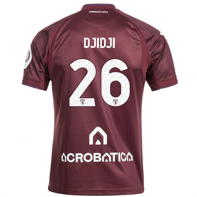 Danxen Kinderen Koffi Djidji #26 Kastanjebruin Wit Thuisshirt Thuistenue 2024/25 T-Shirt