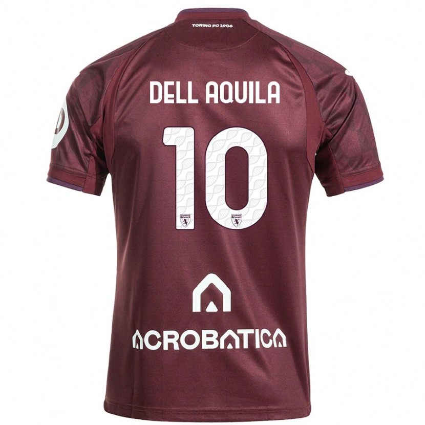 Danxen Kinderen Francesco Dell'aquila #10 Kastanjebruin Wit Thuisshirt Thuistenue 2024/25 T-Shirt