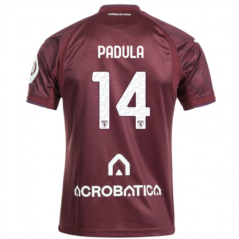 Danxen Kinderen Cristian Padula #14 Kastanjebruin Wit Thuisshirt Thuistenue 2024/25 T-Shirt