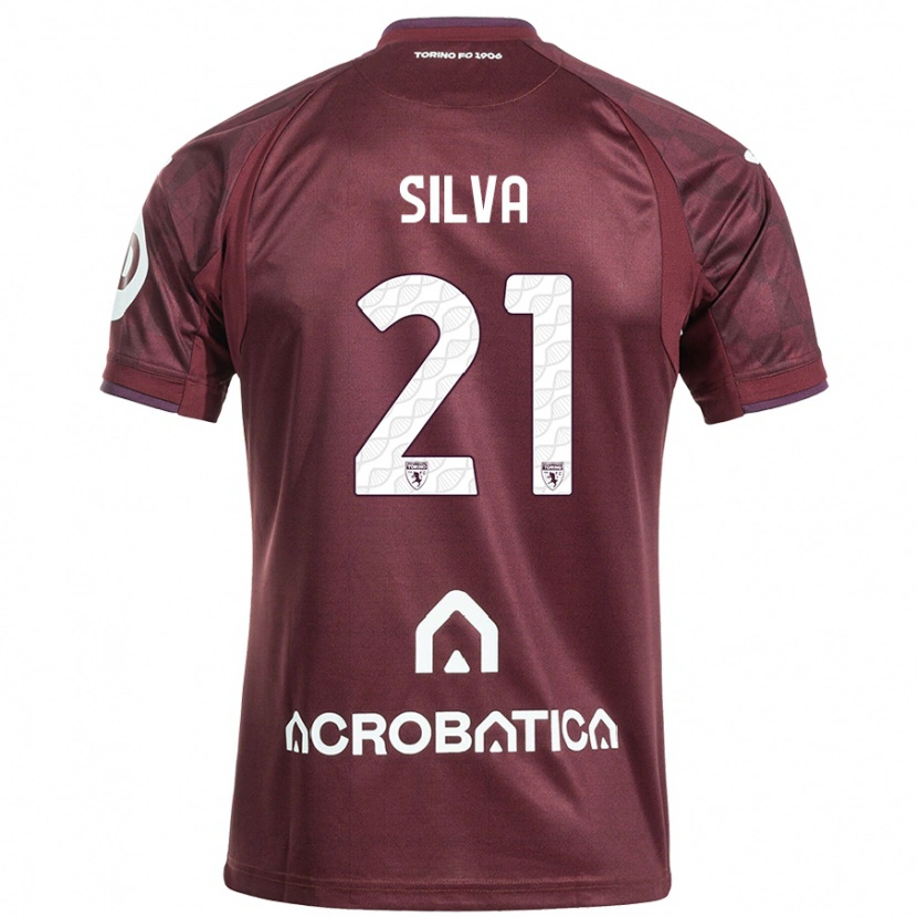 Danxen Kinderen Jonathan Silva #21 Kastanjebruin Wit Thuisshirt Thuistenue 2024/25 T-Shirt