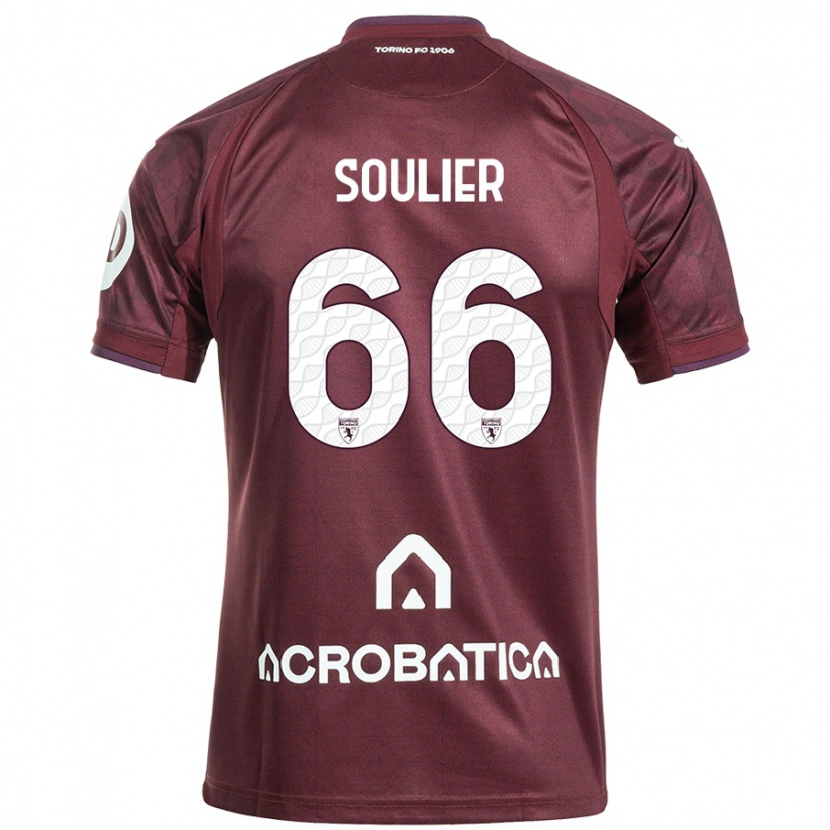 Danxen Kinderen Evan Soulier #66 Kastanjebruin Wit Thuisshirt Thuistenue 2024/25 T-Shirt