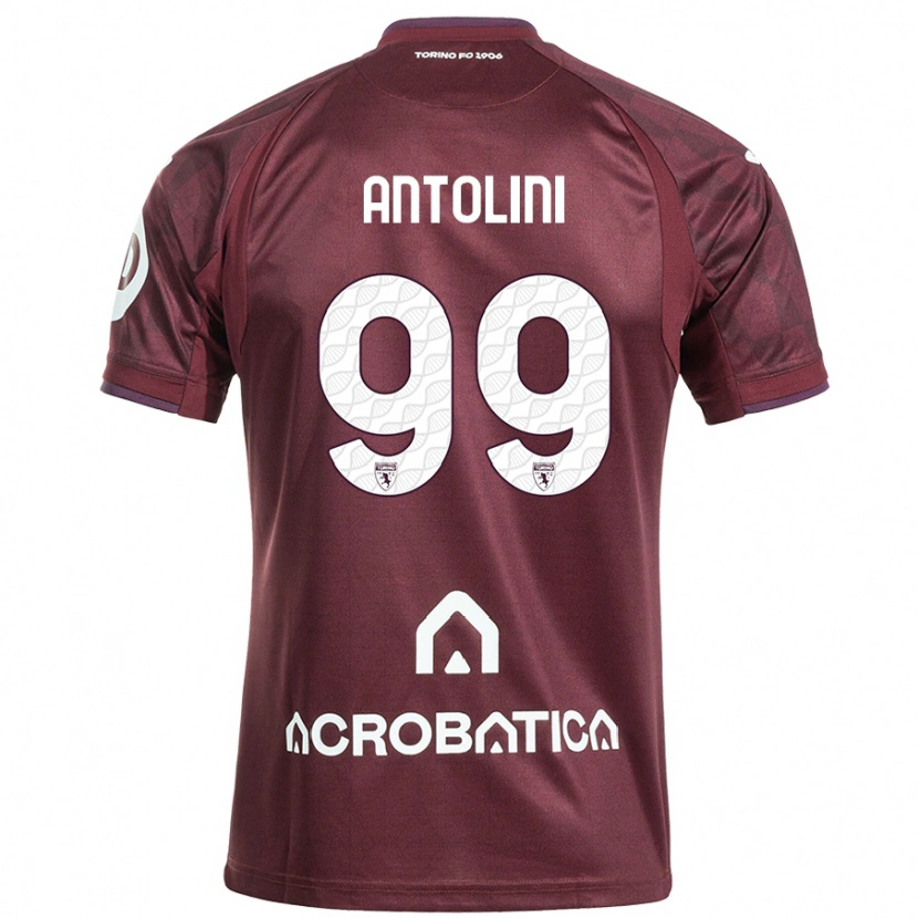 Danxen Kinderen Jacopo Antolini #99 Kastanjebruin Wit Thuisshirt Thuistenue 2024/25 T-Shirt