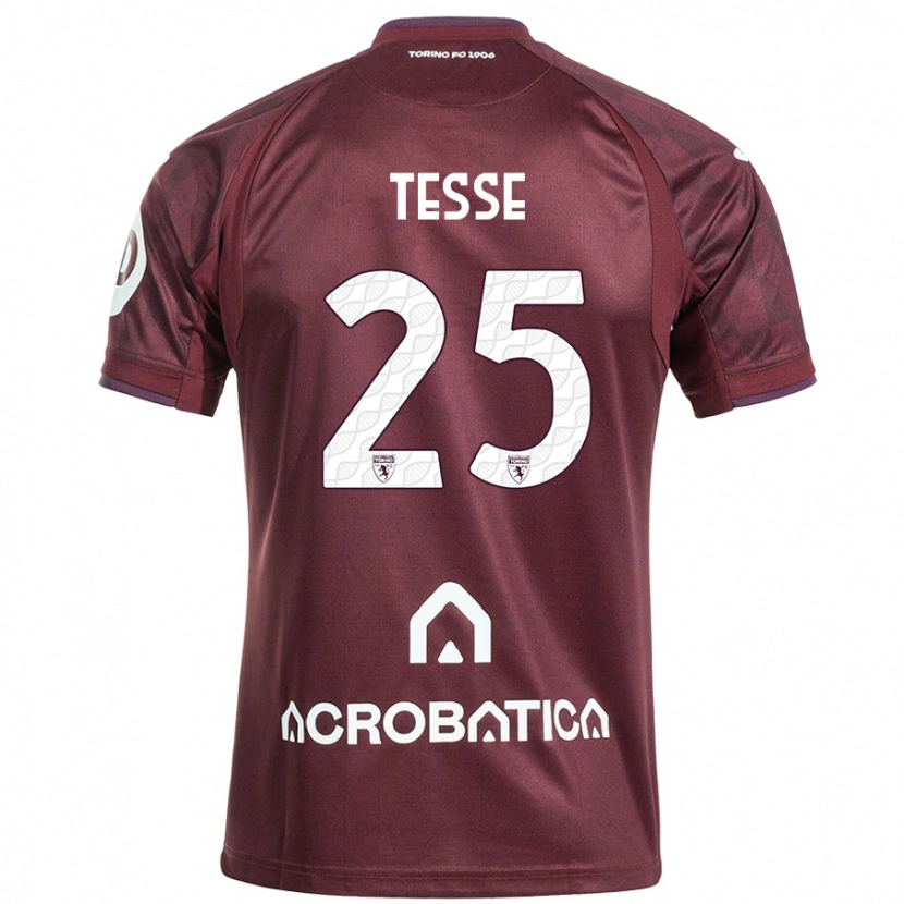 Danxen Kinderen Manuela Tesse #25 Kastanjebruin Wit Thuisshirt Thuistenue 2024/25 T-Shirt