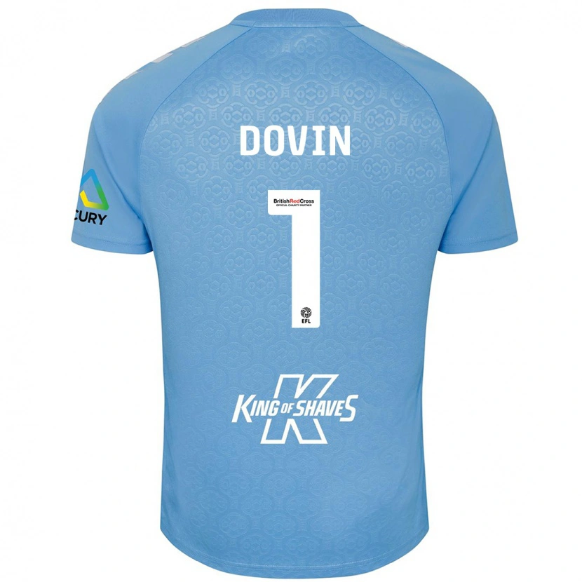 Danxen Kinderen Oliver Dovin #1 Blauw Wit Thuisshirt Thuistenue 2024/25 T-Shirt