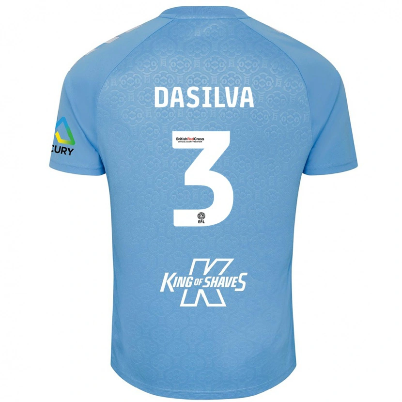 Danxen Kinderen Jay Dasilva #3 Blauw Wit Thuisshirt Thuistenue 2024/25 T-Shirt