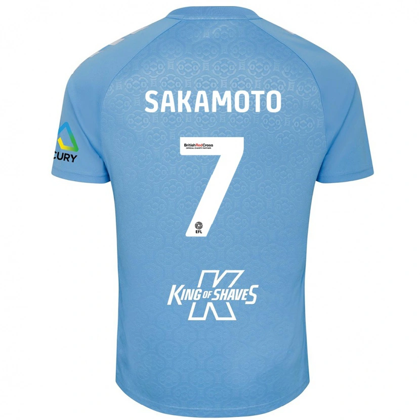 Danxen Kinderen Tatsuhiro Sakamoto #7 Blauw Wit Thuisshirt Thuistenue 2024/25 T-Shirt