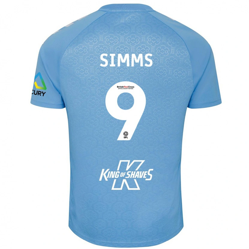 Danxen Kinderen Ellis Simms #9 Blauw Wit Thuisshirt Thuistenue 2024/25 T-Shirt