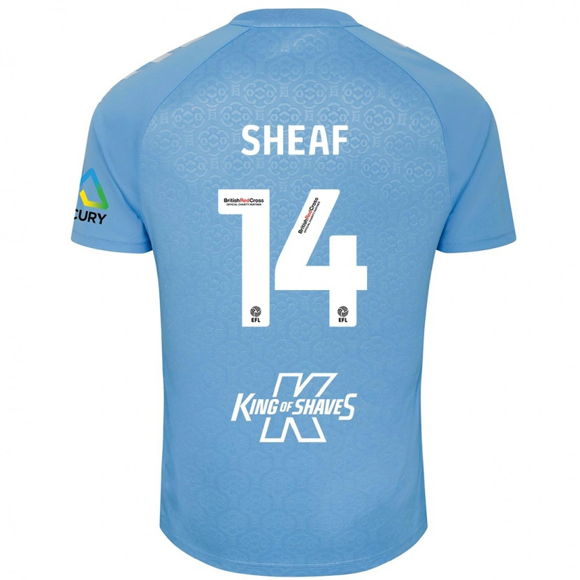 Danxen Kinderen Ben Sheaf #14 Blauw Wit Thuisshirt Thuistenue 2024/25 T-Shirt