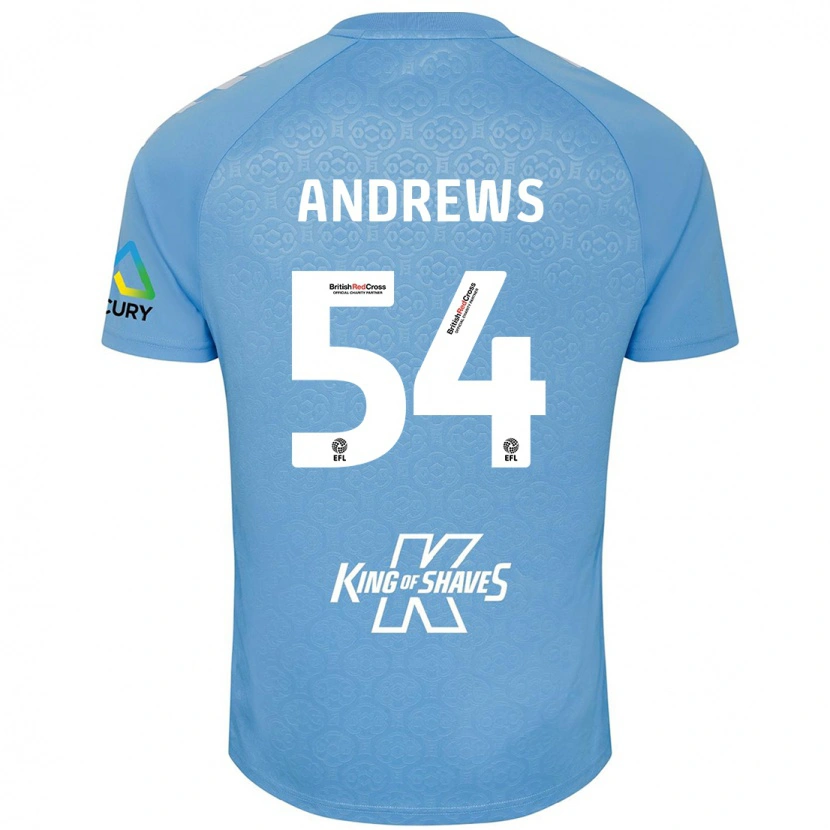 Danxen Kinderen Kai Andrews #54 Blauw Wit Thuisshirt Thuistenue 2024/25 T-Shirt