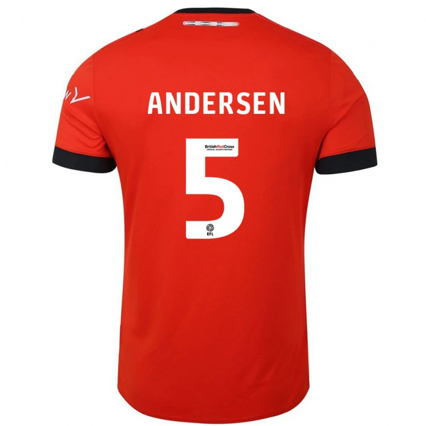 Danxen Kinderen Mads Andersen #5 Oranje Zwart Thuisshirt Thuistenue 2024/25 T-Shirt