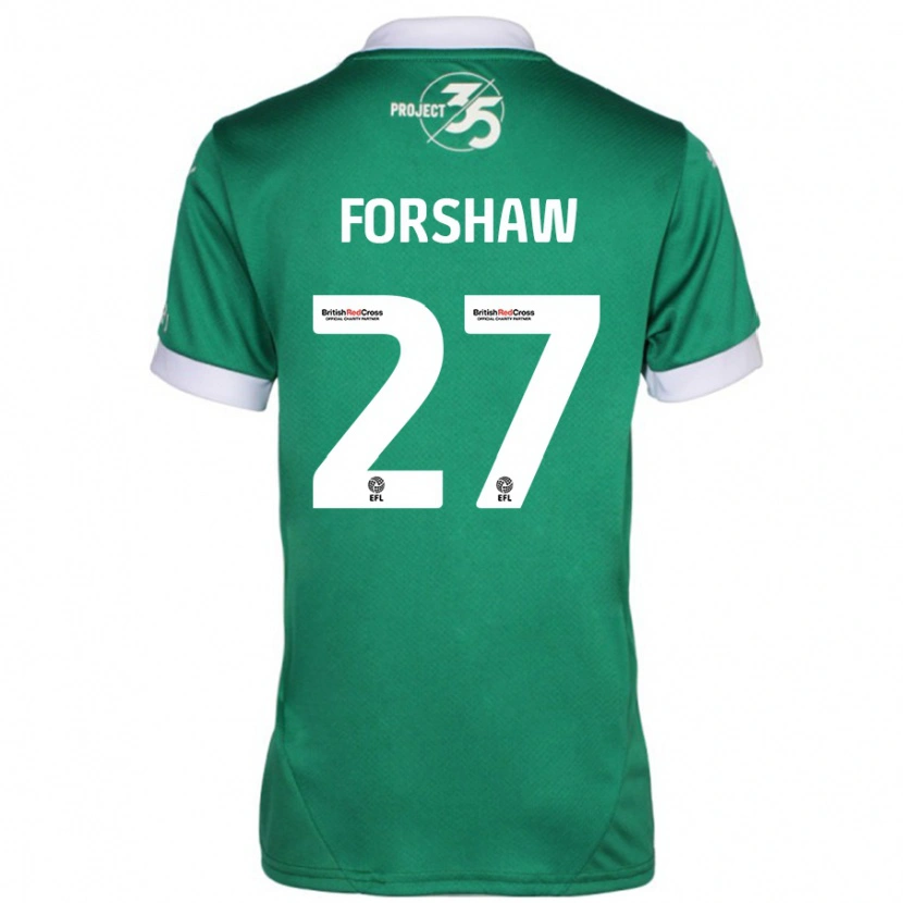 Danxen Kinderen Adam Forshaw #27 Groen Wit Thuisshirt Thuistenue 2024/25 T-Shirt