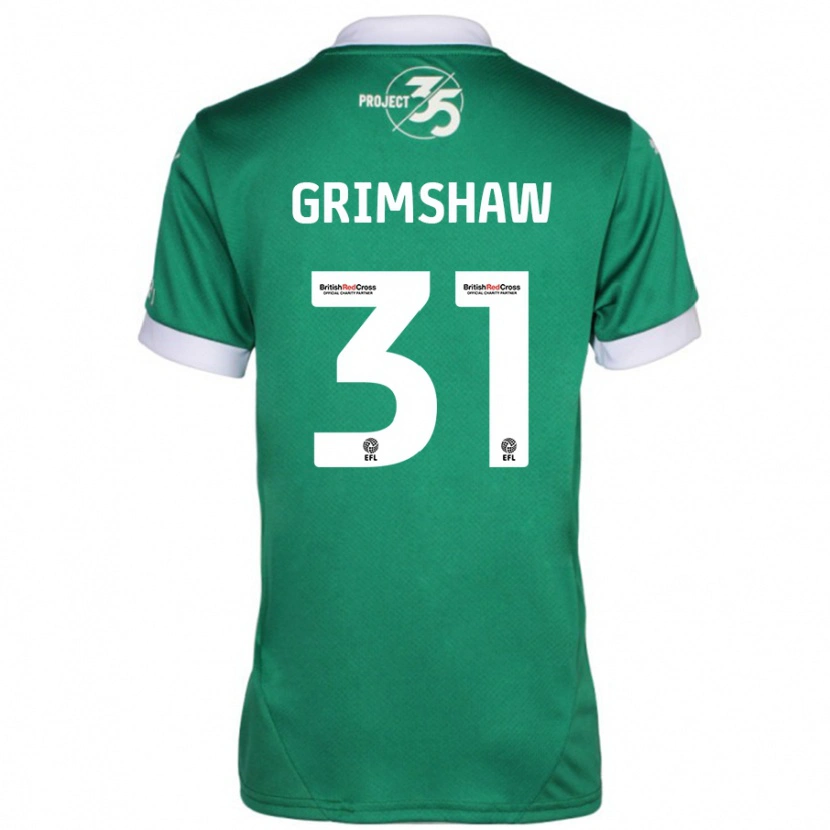 Danxen Kinderen Daniel Grimshaw #31 Groen Wit Thuisshirt Thuistenue 2024/25 T-Shirt