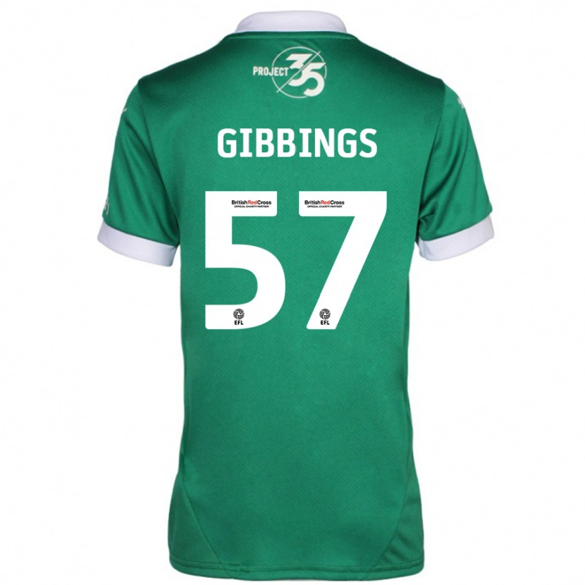 Danxen Kinderen Cole Gibbings #57 Groen Wit Thuisshirt Thuistenue 2024/25 T-Shirt