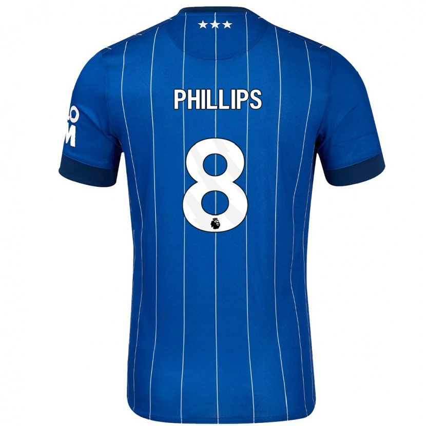 Danxen Kinderen Kalvin Phillips #8 Marineblauw Thuisshirt Thuistenue 2024/25 T-Shirt