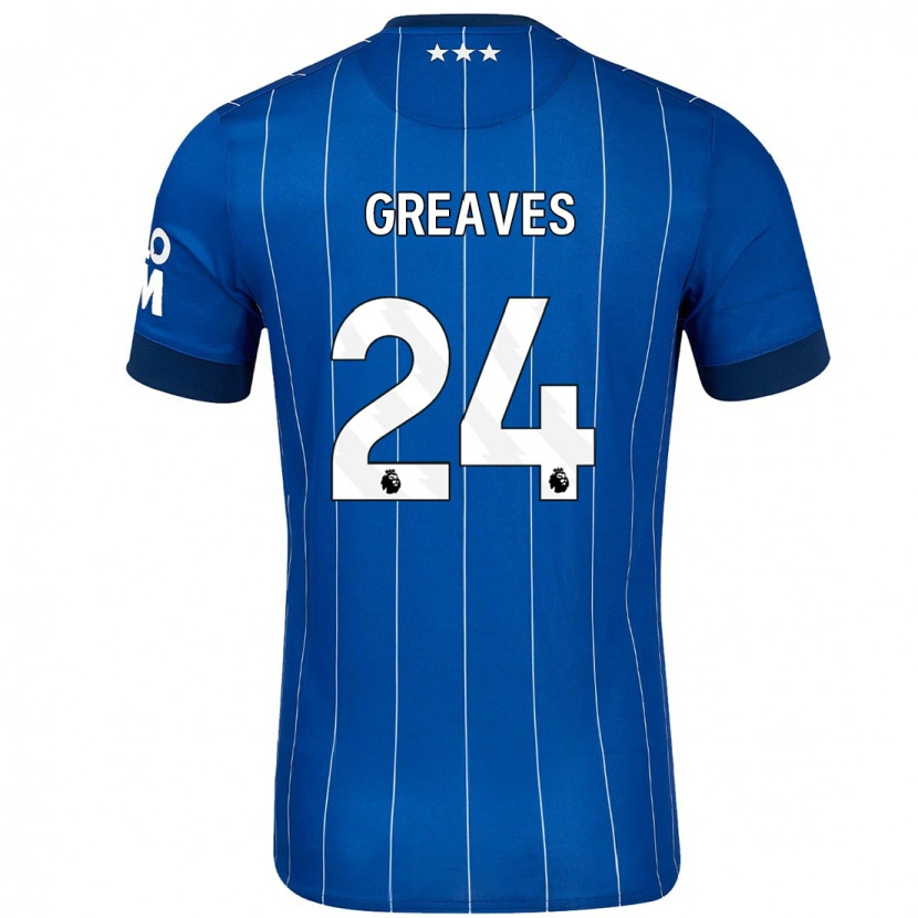 Danxen Kinderen Jacob Greaves #24 Marineblauw Thuisshirt Thuistenue 2024/25 T-Shirt