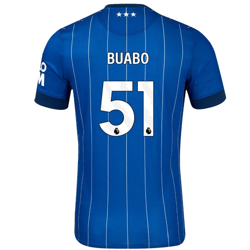 Danxen Kinderen Gerrard Buabo #51 Marineblauw Thuisshirt Thuistenue 2024/25 T-Shirt