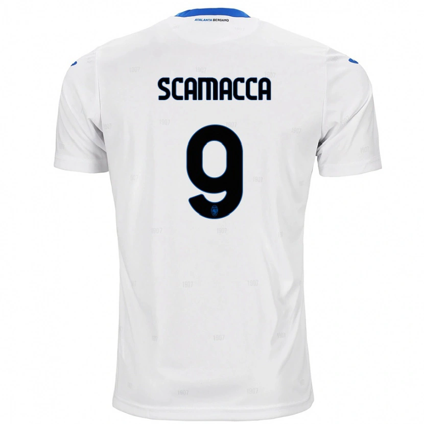 Danxen Kinderen Gianluca Scamacca #9 Wit Uitshirt Uittenue 2024/25 T-Shirt