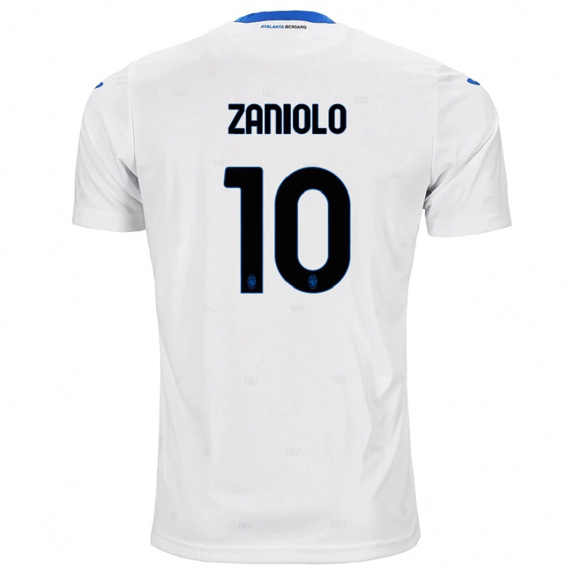 Danxen Kinderen Nicolò Zaniolo #10 Wit Uitshirt Uittenue 2024/25 T-Shirt