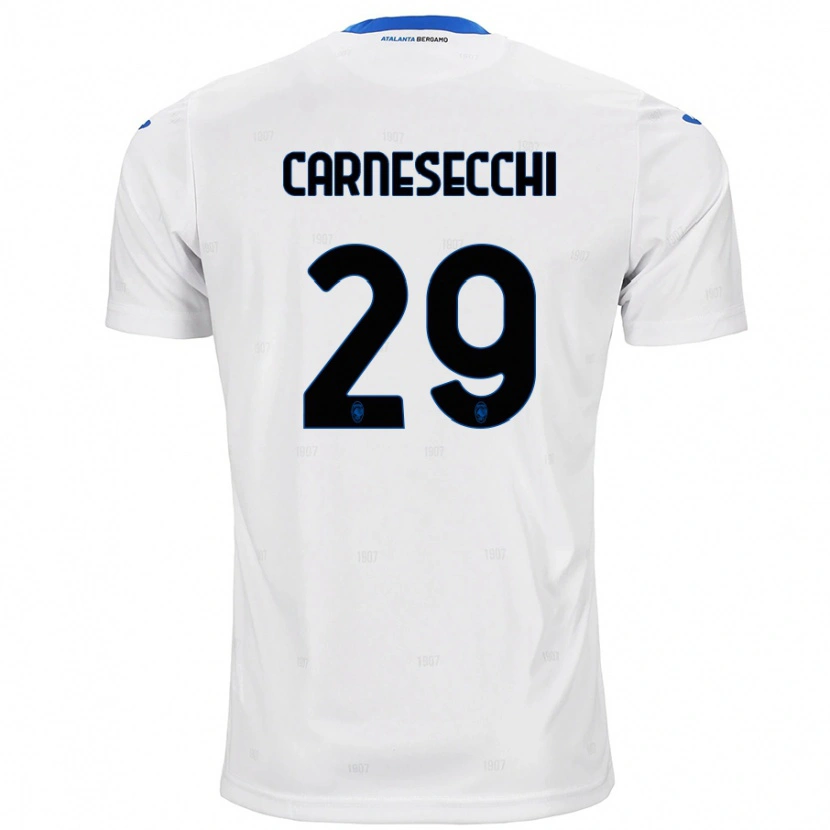 Danxen Kinderen Marco Carnesecchi #29 Wit Uitshirt Uittenue 2024/25 T-Shirt