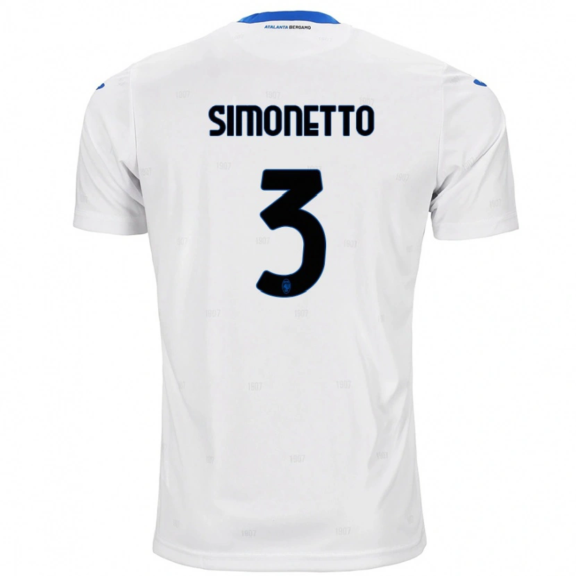 Danxen Kinderen Federico Simonetto #3 Wit Uitshirt Uittenue 2024/25 T-Shirt