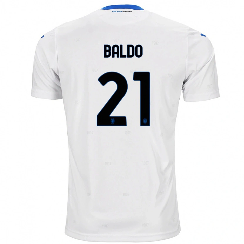 Danxen Kinderen Nicolò Baldo #21 Wit Uitshirt Uittenue 2024/25 T-Shirt