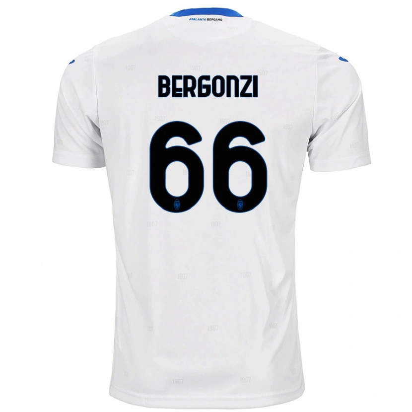 Danxen Kinderen Federico Bergonzi #66 Wit Uitshirt Uittenue 2024/25 T-Shirt