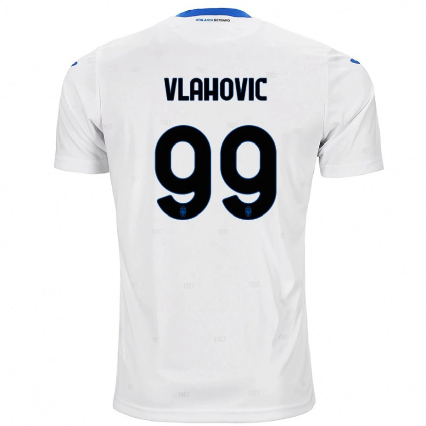 Danxen Kinderen Vanja Vlahovic #99 Wit Uitshirt Uittenue 2024/25 T-Shirt