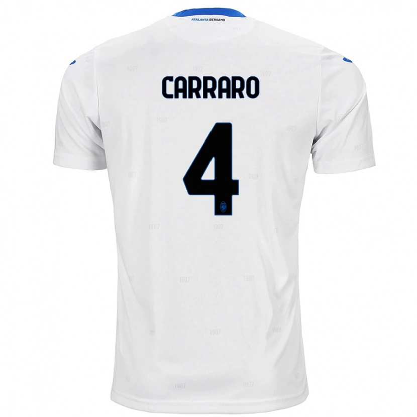 Danxen Kinderen Marco Carraro #4 Wit Uitshirt Uittenue 2024/25 T-Shirt