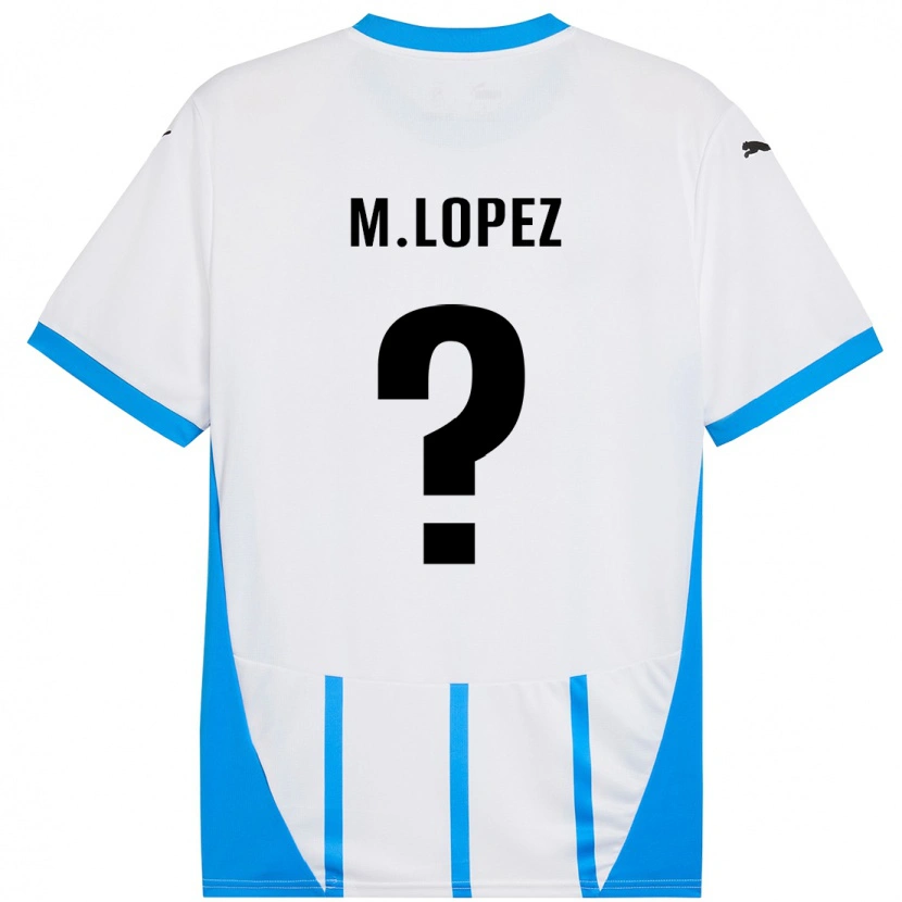 Danxen Kinderen Maxime López #0 Wit Blauw Uitshirt Uittenue 2024/25 T-Shirt