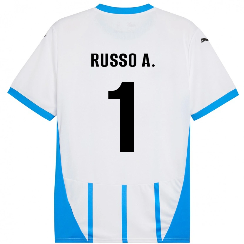 Danxen Kinderen Alessandro Russo #1 Wit Blauw Uitshirt Uittenue 2024/25 T-Shirt