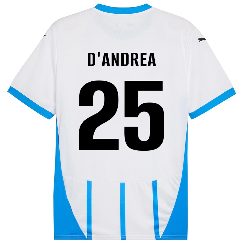 Danxen Kinderen Luca D'andrea #25 Wit Blauw Uitshirt Uittenue 2024/25 T-Shirt