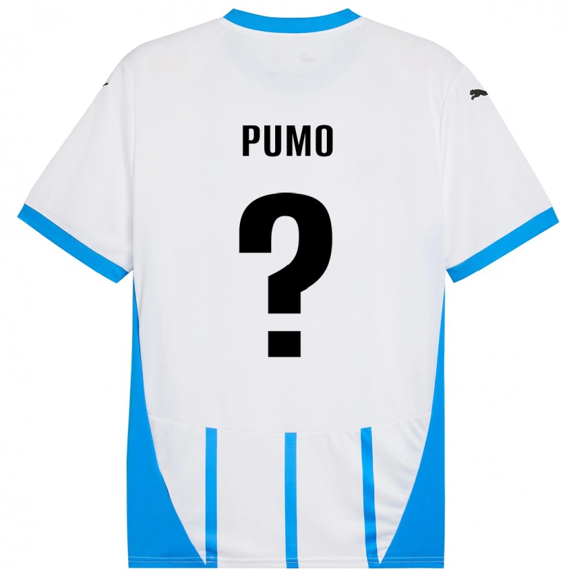 Danxen Kinderen Samuele Pumo #0 Wit Blauw Uitshirt Uittenue 2024/25 T-Shirt