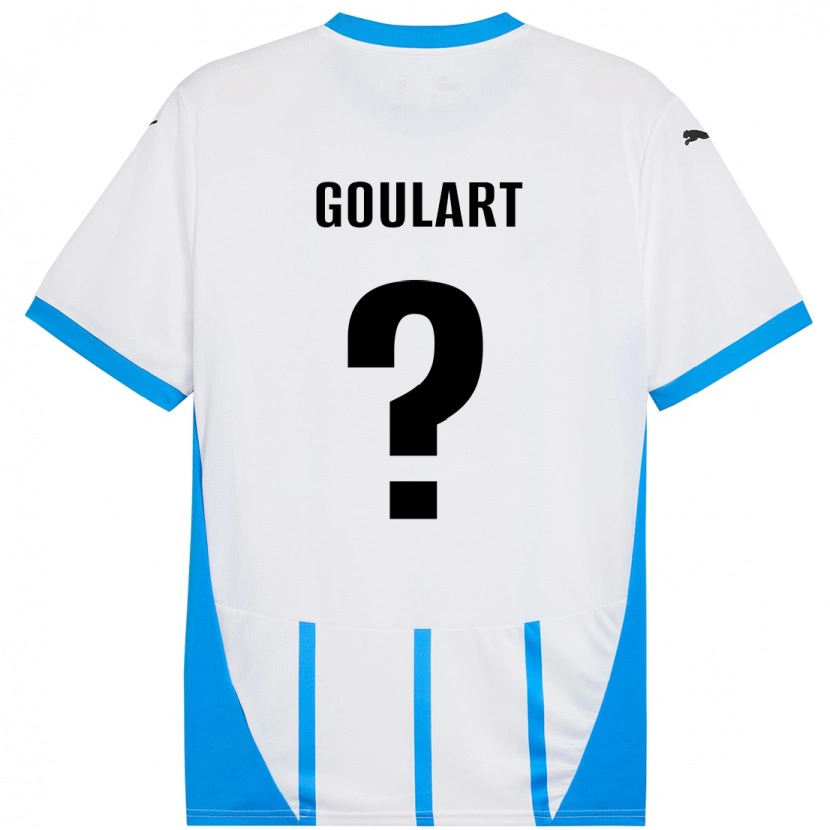 Danxen Kinderen Yago Goulart #0 Wit Blauw Uitshirt Uittenue 2024/25 T-Shirt