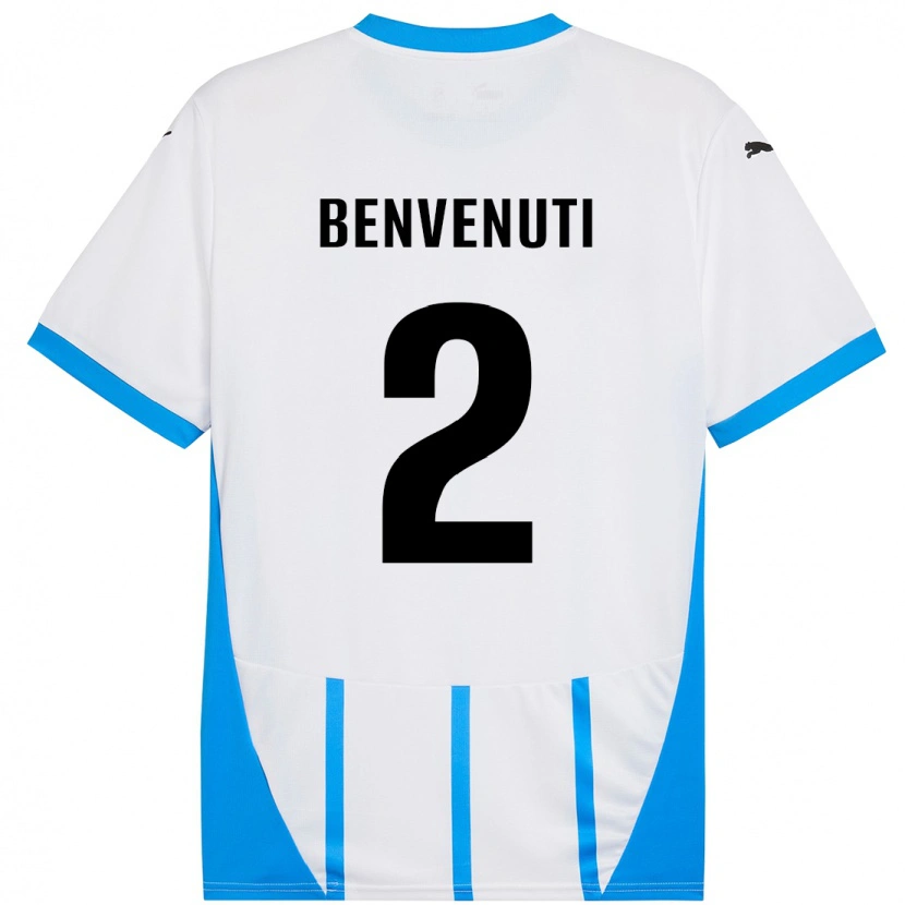 Danxen Kinderen Giacomo Benvenuti #2 Wit Blauw Uitshirt Uittenue 2024/25 T-Shirt