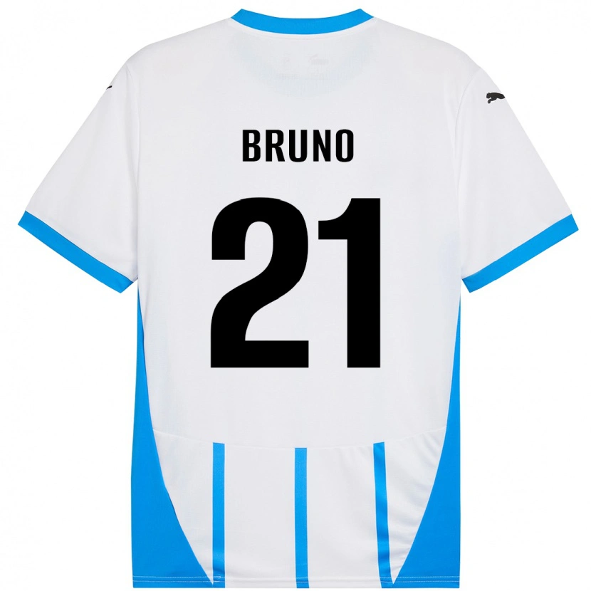 Danxen Kinderen Kevin Bruno #21 Wit Blauw Uitshirt Uittenue 2024/25 T-Shirt