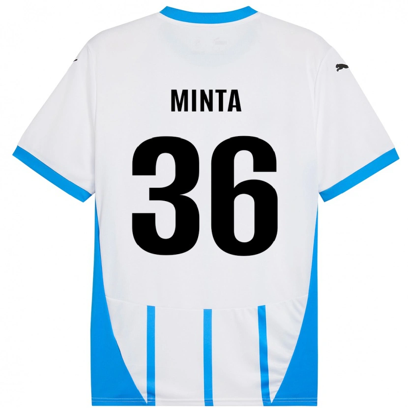 Danxen Kinderen Amoako Minta #36 Wit Blauw Uitshirt Uittenue 2024/25 T-Shirt