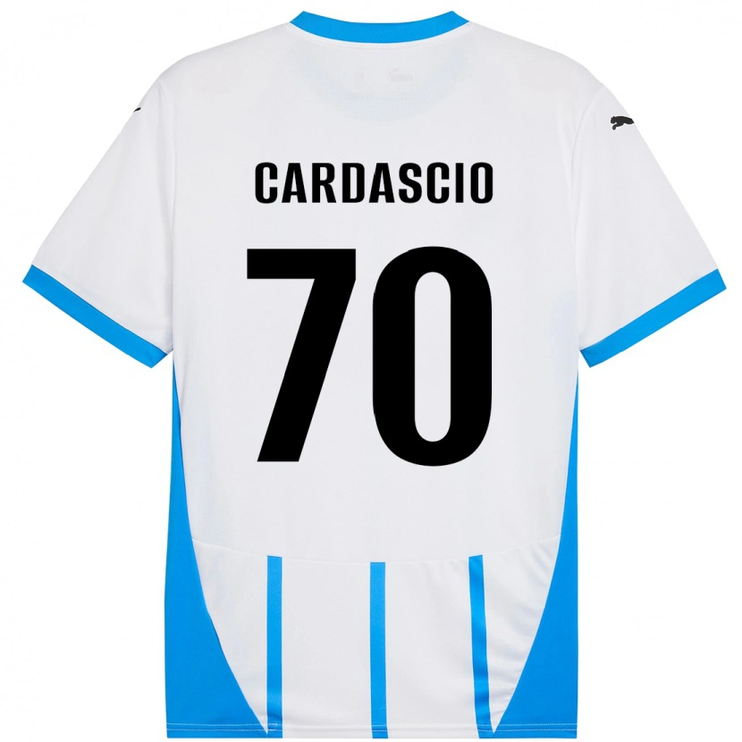 Danxen Kinderen Alessandro Cardascio #70 Wit Blauw Uitshirt Uittenue 2024/25 T-Shirt