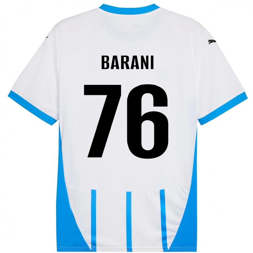 Danxen Kinderen Luca Barani #76 Wit Blauw Uitshirt Uittenue 2024/25 T-Shirt