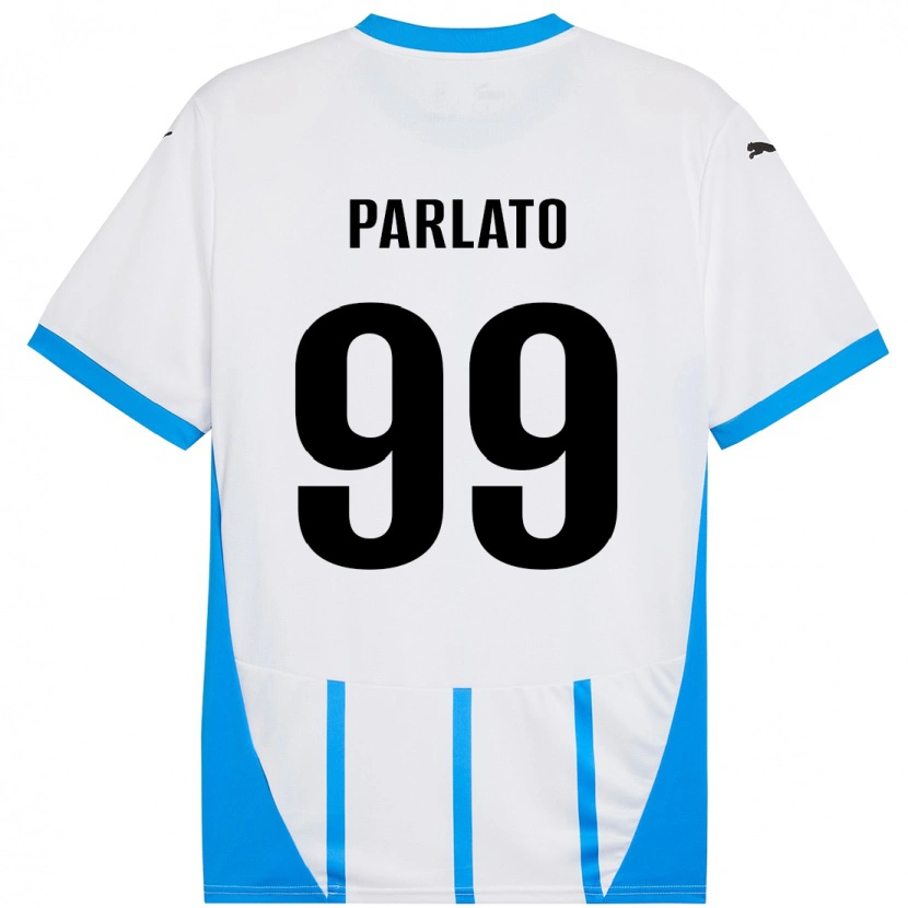 Danxen Kinderen Claudio Parlato #99 Wit Blauw Uitshirt Uittenue 2024/25 T-Shirt