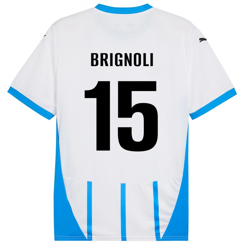 Danxen Kinderen Benedetta Brignoli #15 Wit Blauw Uitshirt Uittenue 2024/25 T-Shirt