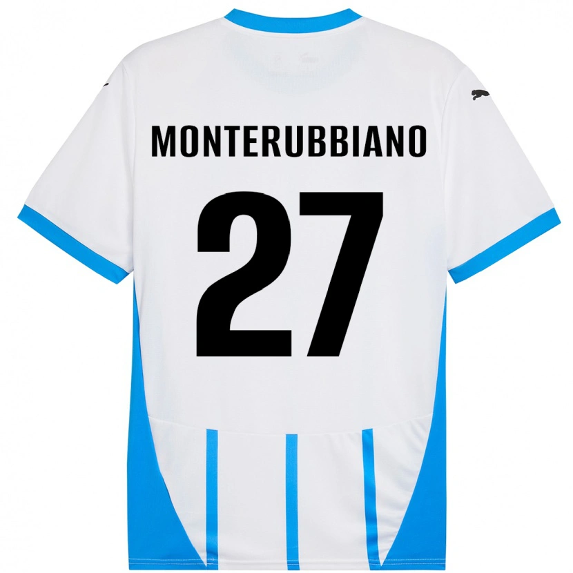 Danxen Kinderen Valeria Monterubbiano #27 Wit Blauw Uitshirt Uittenue 2024/25 T-Shirt