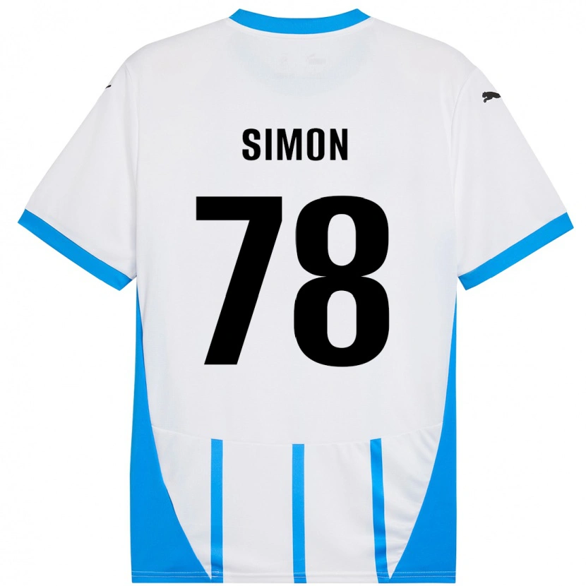 Danxen Kinderen Bénédicte Simon #78 Wit Blauw Uitshirt Uittenue 2024/25 T-Shirt