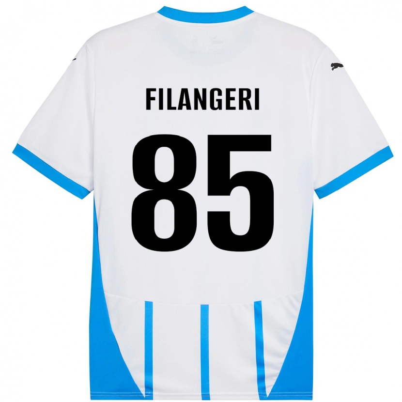 Danxen Kinderen Maria Luisa Filangeri #85 Wit Blauw Uitshirt Uittenue 2024/25 T-Shirt