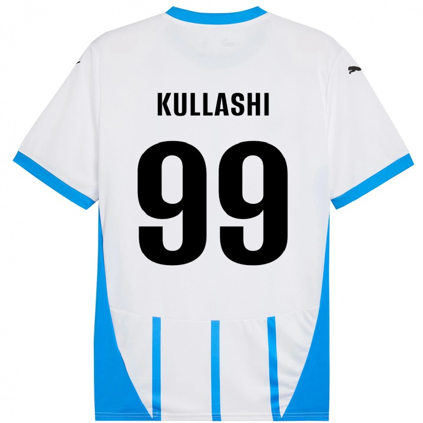 Danxen Kinderen Loreta Kullashi #99 Wit Blauw Uitshirt Uittenue 2024/25 T-Shirt