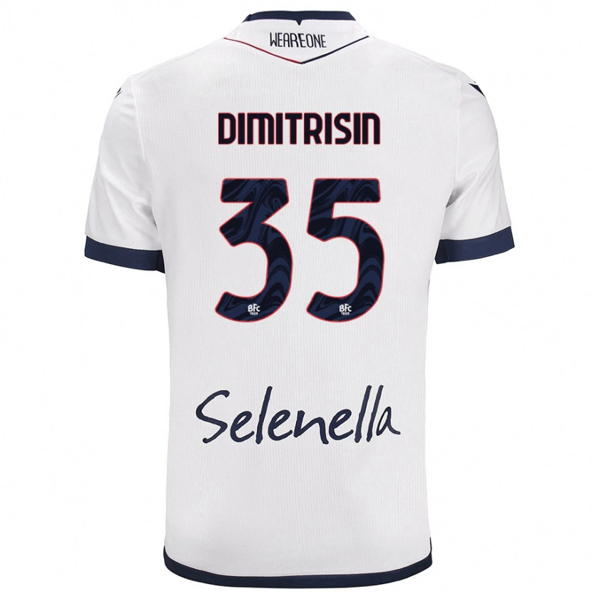 Danxen Kinderen Danila Dimitrișin #35 Wit Koningsblauw Uitshirt Uittenue 2024/25 T-Shirt