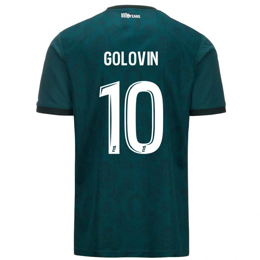 Danxen Kinderen Aleksandr Golovin #10 Donkergroen Uitshirt Uittenue 2024/25 T-Shirt